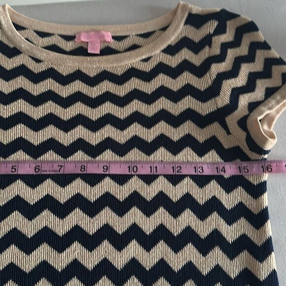 LILLY PULITZER Santana Dress True Navy Metallic Stripe Nautical Size M - Picture 6 of 11